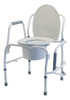 Commode Chair Lumex Silver Collection Drop Arm Steel Frame Removable Back 6433A-2 Case/2