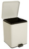 Trash Can with Plastic Liner McKesson 20 Quart Square White Steel Step On 81-35269 Each/1