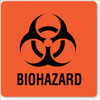 Pre-Printed Label UAL Warning Label Fluorescent Red Paper Biohazard / Symbol Black Biohazard 6 X 6 Inch ULPC466 Pack/1