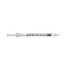 Insulin Syringe with Needle Sol-Care 1 mL 28 Gauge 1/2 Inch Attached Needle Retractable Needle 100071IM