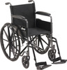 Wheelchair drive Silver Sport 1 Padded Arm Style Swing-Away Footrest Black Upholstery 18 Inch Seat Width 300 lbs. Weight Capacity SSP118FA-SF Each/1
