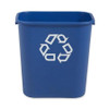 Recycling Container Deskside 28-1/8 Quart Rectangular Blue Open Top FG295673BLUE Each/1