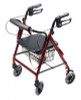 4 Wheel Rollator Lumex Walkabout Burgundy Adjustable Height Aluminum Frame RJ4302R Each/1