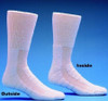 Diabetic Socks HealthDri Calf High Size 9-11 White Closed Toe 3555/D-1PK Pair/2