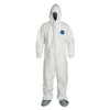 Coverall with Hood Dupont Tyvek 400 X-Large White Disposable NonSterile 4T050