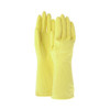 Utility Glove Ambitex L6500 Large Flock Lined Latex Yellow 12 Inch Beaded Cuff NonSterile LLG6500