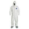 Coverall with Hood Dupont Tyvek 400 Large White Disposable NonSterile 4T049