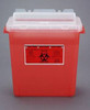 Sharps Container Bemis Sentinel 15 H X 13-7/8 L X 6-7/8 W Inch 3 Gallon Translucent Red Base / Translucent Lid Horizontal Entry Rotating Lid 333 030