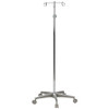 IV Stand Floor Stand McKesson 2-Hook 4-Leg Dual-Wheel Nylon Casters 22 Inch Epoxy-Coated Steel Base 81-11300 Each/1