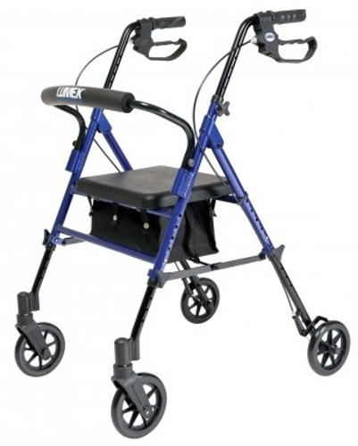 4 Wheel Rollator Lumex Set N Go Blue Adjustable Height Aluminum RJ4700B Each/1