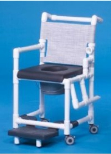 Commode / Shower Chair Deluxe Left Drop Arm PVC Frame Mesh Back 20 Inch Clearance SCC767N Each/1 - 76673309