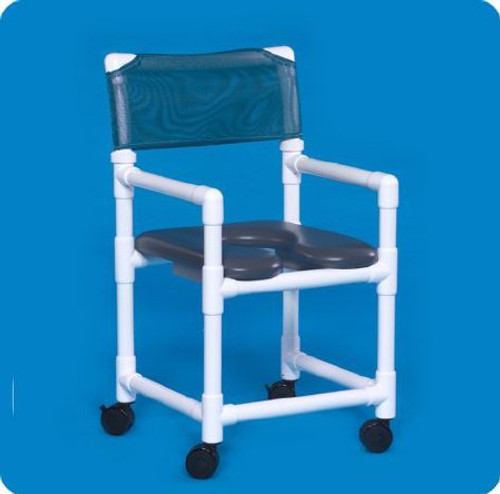 Shower Chair Fixed Arm PVC Frame Mesh Back 41 Inch VL OF20 BLUE Each/1