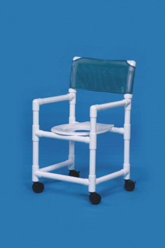 Commode / Shower Chair Standard Fixed Arm PVC Frame Mesh Back 17 Inch Clearance VL SC17 P WINEBERRY Each/1