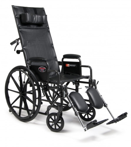 Reclining Wheelchair Advantage Recliner Removable Full Arm Mag Black 18 Inch 300 lbs. 3K010150 Each/1