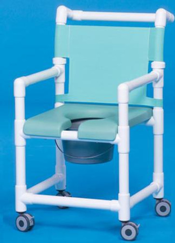 Shower Chair Deluxe Fixed Arm PVC Frame Mesh Back 17 Inch Clearance SC717G Each/1 - 71783309