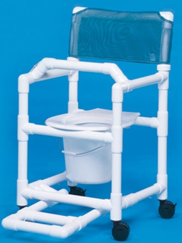 Commode / Shower Chair Standard Fixed Arm PVC Frame Mesh Back 17 Inch Clearance VL SC17 P FRLB Each/1 - 17033319