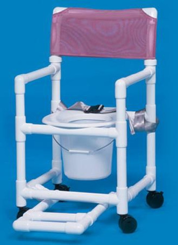 Commode / Shower Chair Standard Fixed Arm PVC Frame Mesh Back 17 Inch Clearance VL SC17 P FRSB WINEBERRY Each/1