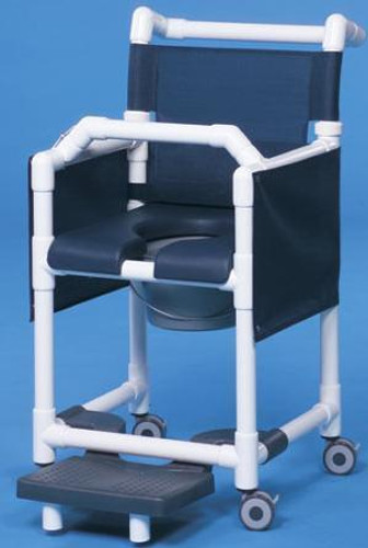 Commode / Shower Chair Deluxe Fixed Arm PVC Frame Mesh Back 20 Inch Clearance SCC777N Each/1 - 77773309