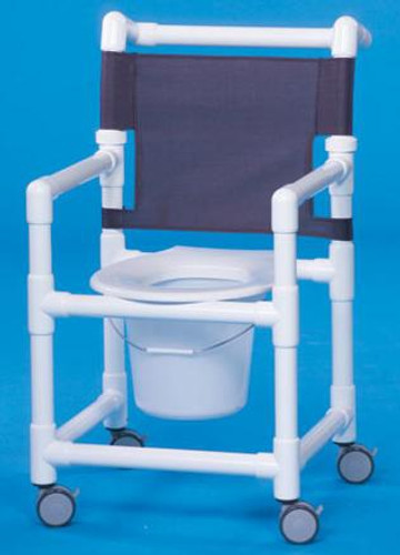 Commode / Shower Chair Select Fixed Arm PVC Frame Mesh Back 17 Inch Clearance ESC17 P Each/1 - 17413309