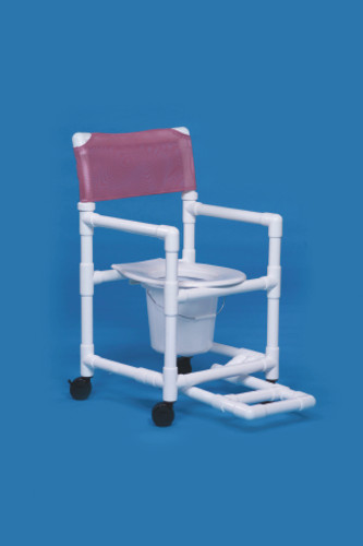 Commode / Shower Chair Standard Fixed Arm PVC Frame Mesh Back 17 Inch Clearance VL SC17 P FR WHITE Each/1