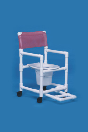Commode / Shower Chair Standard Fixed Arm PVC Frame Mesh Back 17 Inch Clearance VL SC17 P FR WHITE Each/1 Commode / Shower Chair Standard Fixed Arm PVC Frame Mesh Back 17 Inch Clearance VL SC17 P FR WHITE Each/1