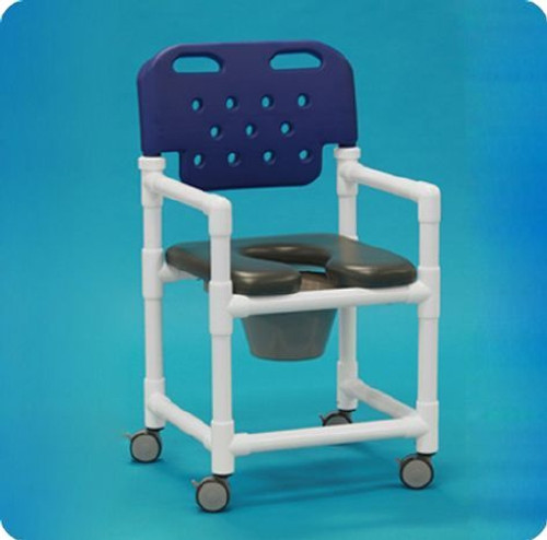 Commode / Shower Chair Economy Fixed Arm PVC Frame With Backrest 17 Inch Clearance ESC OF817 P B Each/1 - 81723309