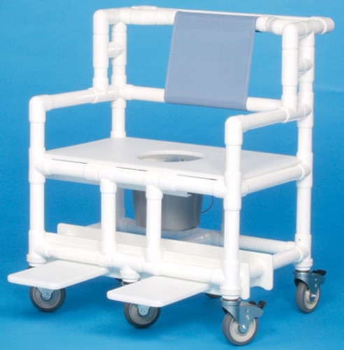Bariatric Commode / Shower Chair ipu Fixed Arm PVC Frame Mesh Back 21.5 Inch BSC660P Each/1 - 66063309