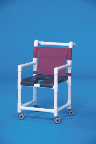 Shower Chair Deluxe Fixed Arm PVC Frame Mesh Back 17 Inch Clearance SC717G Each/1 - 71763309