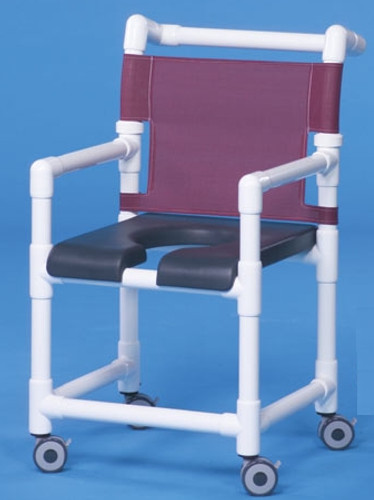 Shower Chair Deluxe Fixed Arm PVC Frame Mesh Back 17 Inch Clearance SC717N Each/1 - 71133309
