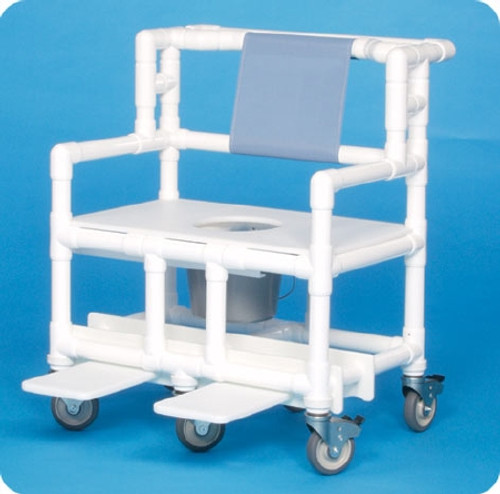 Bariatric Commode / Shower Chair ipu Fixed Arm PVC Frame Mesh Back 21.5 Inch BSC660P Each/1 - 66043309