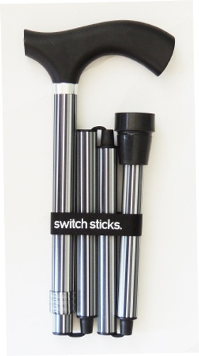 Folding Cane Switch Sticks Aluminum 32 to 37 Inch Shadow 502-2000-5130 Each/1