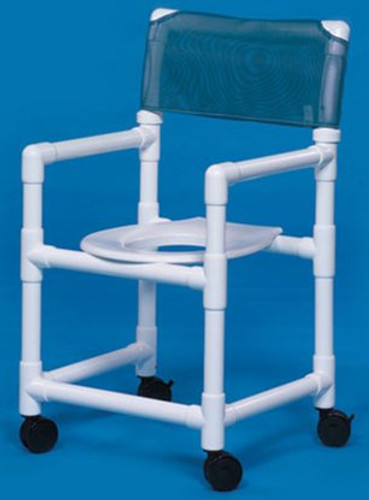 Commode / Shower Chair Standard Fixed Arm PVC Frame Mesh Back 20 Inch Clearance VL SC20 WINEBERRY Each/1