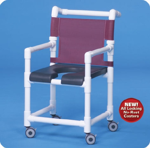 Shower Chair Deluxe Fixed Arm PVC Frame Mesh Back 20 Inch Clearance SC720G Each/1 - 72013309