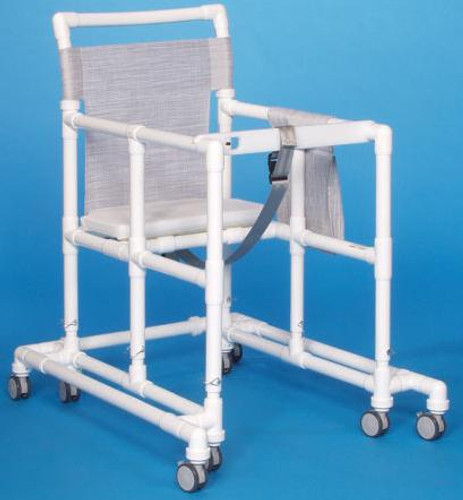 Commode / Shower Chair Deluxe Fixed Arm PVC Frame Mesh Back 20 Inch Clearance SCC777N Each/1 - 77713309