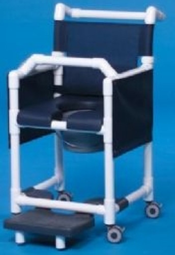 Commode / Shower Chair Deluxe Fixed Arm PVC Frame Mesh Back 20 Inch Clearance SCC777G Each/1 - 77683309
