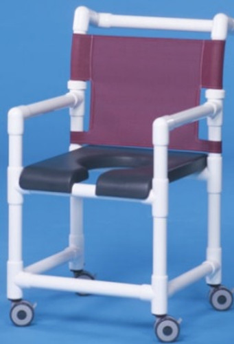 Commode / Shower Chair Standard Fixed Arm PVC Frame Mesh Back 17 Inch Clearance VL SC17 P FRLB Each/1 - 17033349