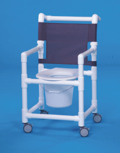 Commode / Shower Chair Oversize Fixed Arm PVC Frame Mesh Back 19 Inch Clearance SCC750 OS N WINEBERRY Each/1