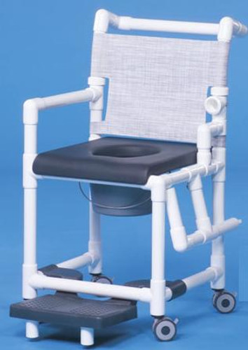 Commode / Shower Chair Deluxe Left Drop Arm PVC Frame Mesh Back 20 Inch Clearance SCC767G Each/1 - 76713309