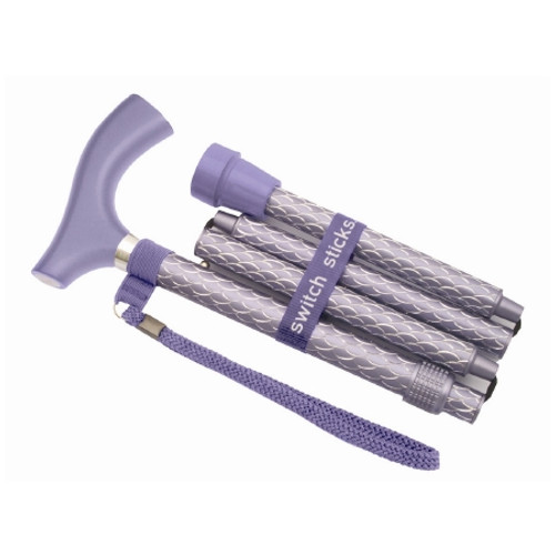 Folding Cane Switch Sticks Aluminum 32 to 37 Inch Engraved Royal Purple 502-2000-5203 Each/1