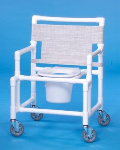 Commode / Shower Chair Oversize Fixed Arm PVC Frame Mesh Back 19 Inch Clearance SCC9250 OS Each/1