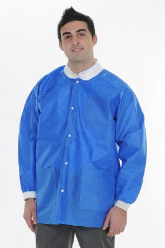 Lab Jacket ValuMax Extra-Safe Royal Blue Large Long Sleeve Hip Length 3630RYL Pack/10