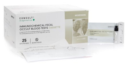 Rapid Diagnostic Test Kit Consult Immunochemical Colorectal Cancer Screen Fecal Occult Blood Test FIT or iFOBT Stool Sample CLIA Waived 25 Tests 4485 Box/25