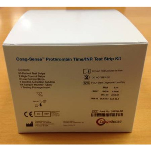 Test Kit Coag-Sense Coagulation Test Prothrombin Time / INR Test Whole Blood Sample 50 Tests 03P56-50DS Box/50