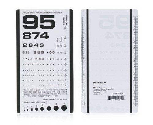 Eye Test Chart McKesson 14 Inch Pocket 63-3053 BG/5