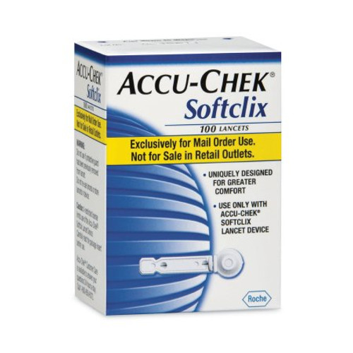 Lancet Accu-Chek Softclix Adjustable Depth Lancet Needle 11 Depth Settings 28 Gauge Push Button 03789721001 Box/100