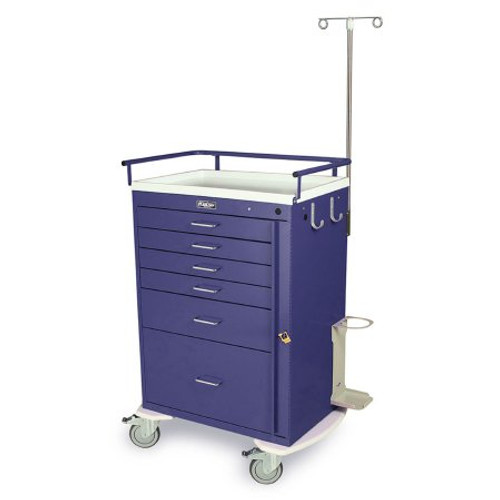 Emergency Cart Steel 22 X 38 X 44.5 Inch 6-Drawer Dark Blue 6401 Each/1