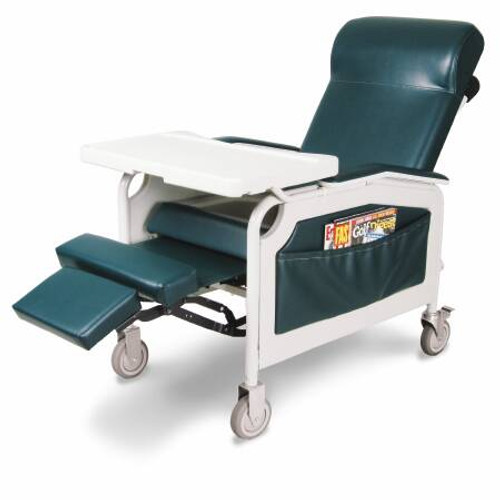 Convalescent Recliner with Tray Hunter Green Vinyl Upholstered Four Swivel Casters 5251-06 Each/1