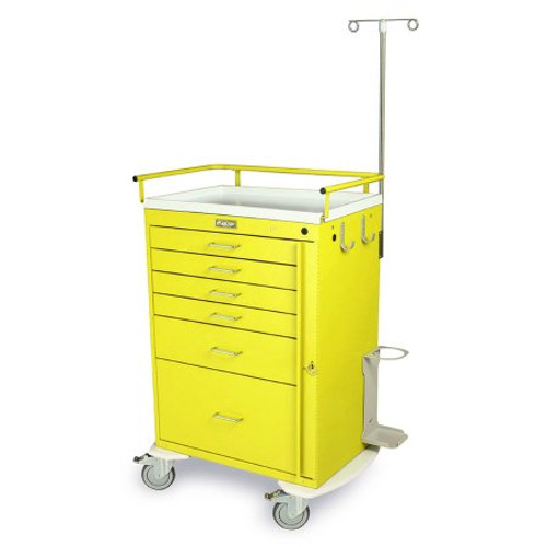 Emergency Cart Steel 67 X 22 X 38 Inch 6-Drawer Yellow 6401 Each/1