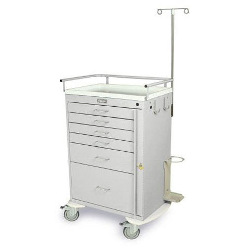 Emergency Cart Steel 22 X 38 X 44.5 Inch 6-Drawer Gray 6401 Each/1