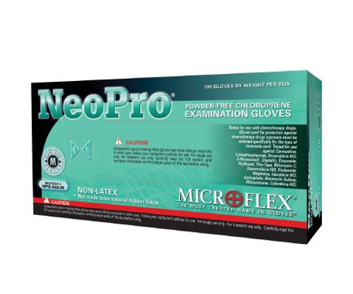 Exam Glove NeoPro NonSterile Green Powder Free Neoprene Ambidextrous Textured Fingertips Chemo Tested Medium NPG-888-M Case/1000